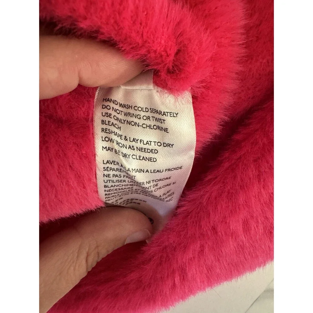 FREE PEOPLE MOONBEAM SWEATER Pink Eyelash Size M Puff Sleeve